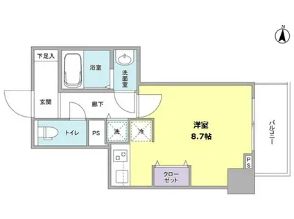 プラシードテラス森下(ワンルーム/3階)の間取り写真