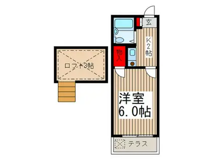 東川口ハイツ(1K/1階)の間取り写真