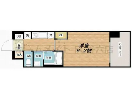 エステムコート新大阪VIIIニスタ(1K/4階)の間取り写真