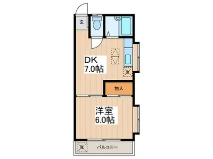 グレースハウス(1DK/1階)の間取り写真