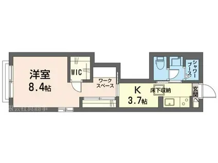ソレイユ(1K/1階)の間取り写真