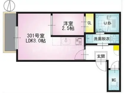 REGALEST ADAGIO(1LDK/1階)の間取り写真