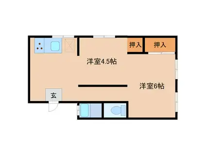 黒部ビル(2K/3階)の間取り写真