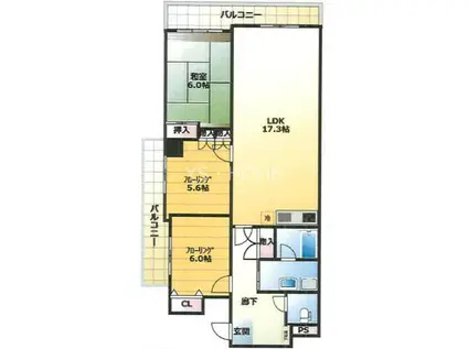 カーサヴェルデ3(3LDK/1階)の間取り写真
