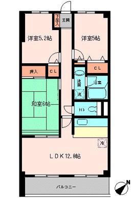 トーケンハイム西台(3LDK/2階)の間取り写真