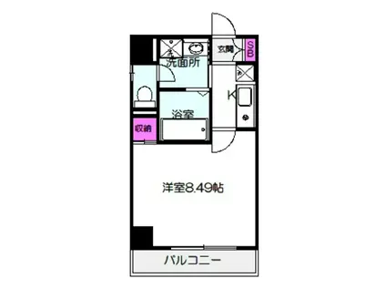 リップルビガー扇町(1K/12階)の間取り写真