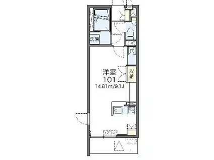 レオネクスト江原(ワンルーム/1階)の間取り写真