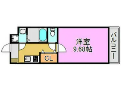 レーヴメゾン三国ヶ丘(1K/3階)の間取り写真