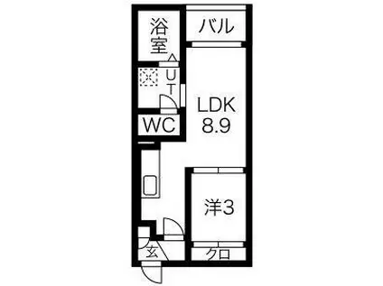REGALEST守山II(1LDK/2階)の間取り写真