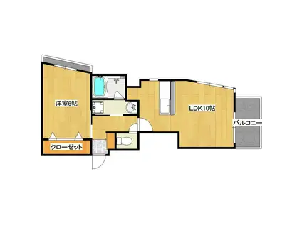 メルシィフォンテーヌ(1LDK/8階)の間取り写真