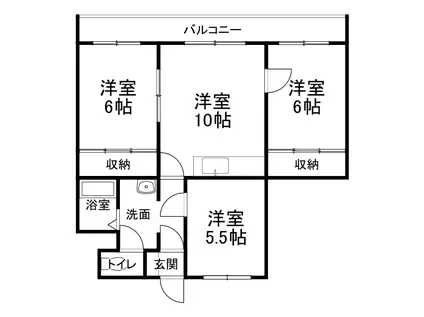 レタラタッニ白樺(3LDK/3階)の間取り写真