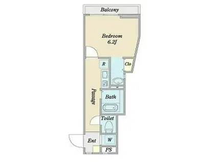 ヴィラージュ北嶺(1K/3階)の間取り写真