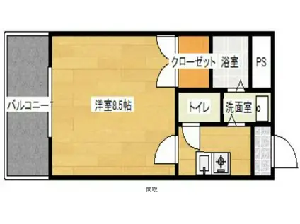 クレセール西牟田(1K/5階)の間取り写真