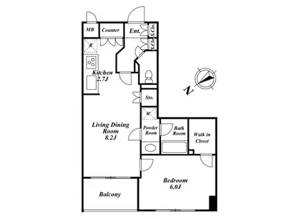 スペーシア三軒茶屋弐番館(1LDK/3階)の間取り写真