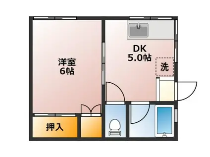 リーガルアパート高丸(1DK/1階)の間取り写真