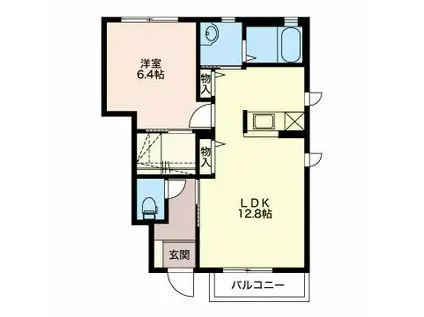 メゾン・ド・ルミエール(1LDK/1階)の間取り写真