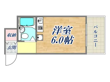 ライズワン阪急園田(ワンルーム/3階)の間取り写真