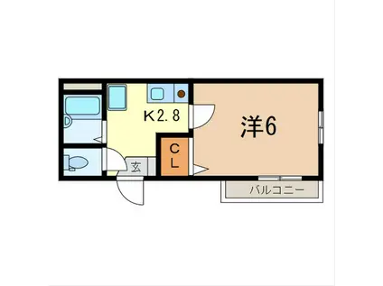 トリエール宮原(1K/2階)の間取り写真