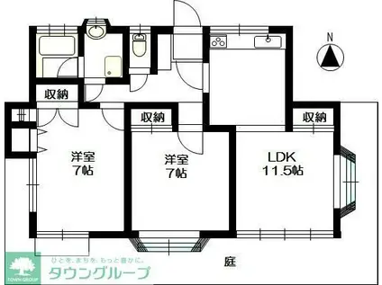 赤坂アパートメント(3LDK/4階)の間取り写真