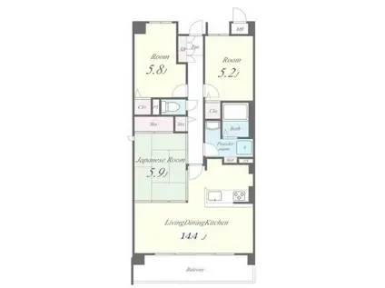 グレイスエリア(3LDK/1階)の間取り写真