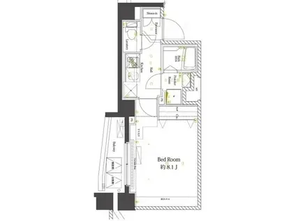 AZEST千鳥町(1K/7階)の間取り写真