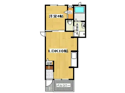 ネオレジデンスA(1LDK/1階)の間取り写真