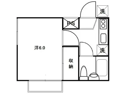 サンチェリーハイツ(1K/3階)の間取り写真