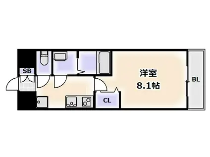 セオリー天王寺南DOOR(1K/1階)の間取り写真