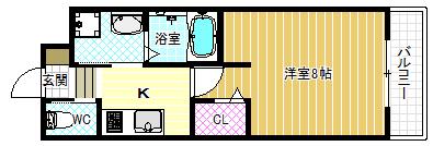 エヌエムキャトフヴァンドゥーズ(1K/1階)の間取り写真