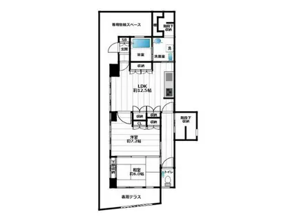 吉本ビル(2LDK/1階)の間取り写真