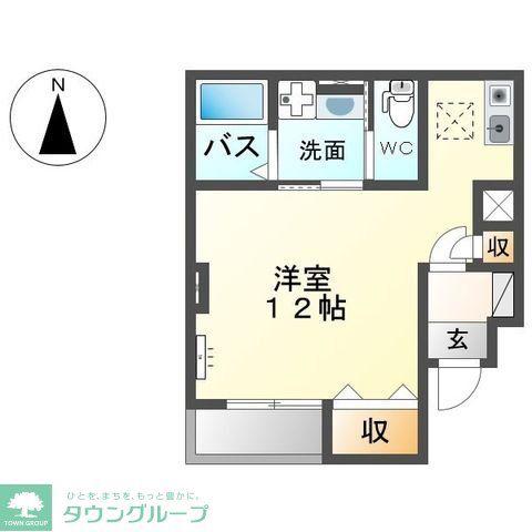 アリスト(ワンルーム/1階)の間取り写真
