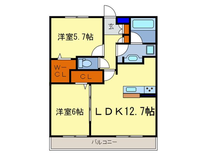マジェスティサザンI棟(2LDK/3階)の間取り写真