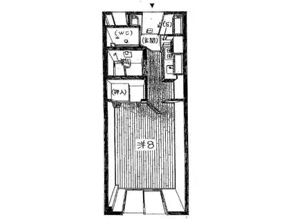 ハイツ高崎(1K/1階)の間取り写真