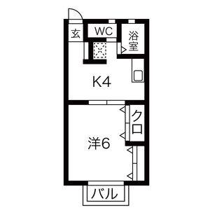 トマト一番館(1K/1階)の間取り写真