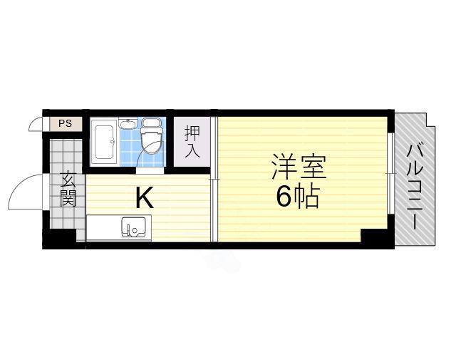 コーポアビコ(1K/5階)の間取り写真