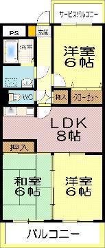 マジェステート(3LDK/2階)の間取り写真