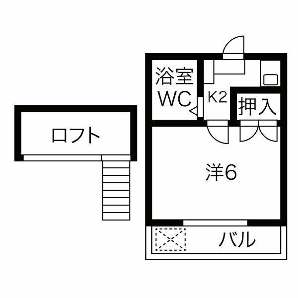 I・CITY大林(1K/1階)の間取り写真