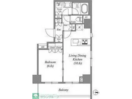CORVAL住吉(1LDK/7階)の間取り写真