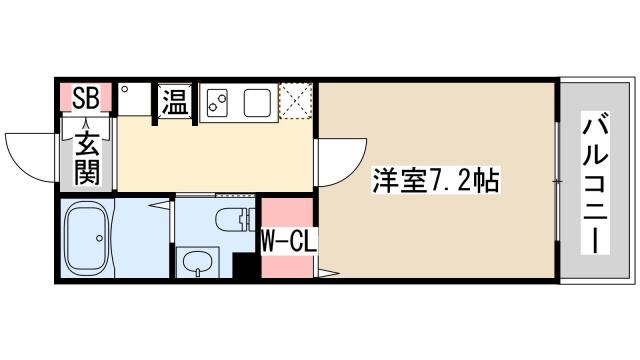 アルファレガーロ 兵庫(1K/3階)の間取り写真