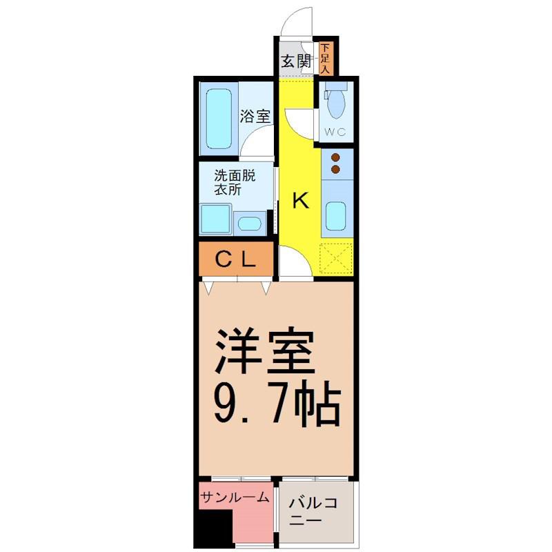 あいさきがけ(1K/10階)の間取り写真