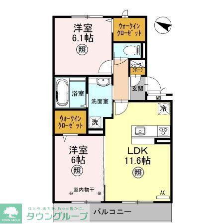 ボヌールメゾン(2LDK/3階)の間取り写真