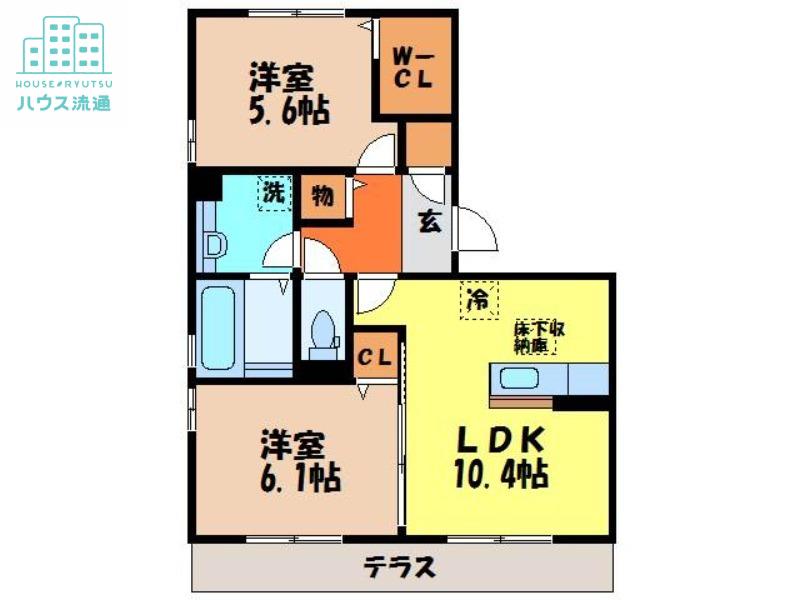 ICHI宮の下(2LDK/1階)の間取り写真