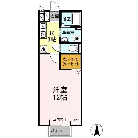 リベルテ月曜館(1K/2階)の間取り写真