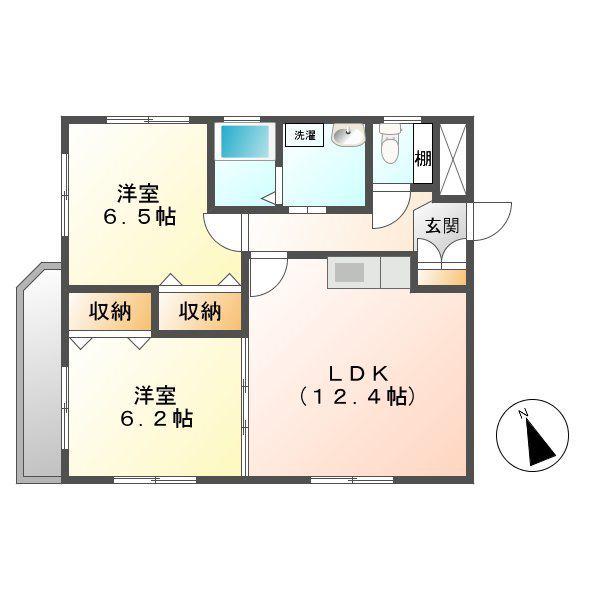 LECOURAGE(2LDK/1階)の間取り写真