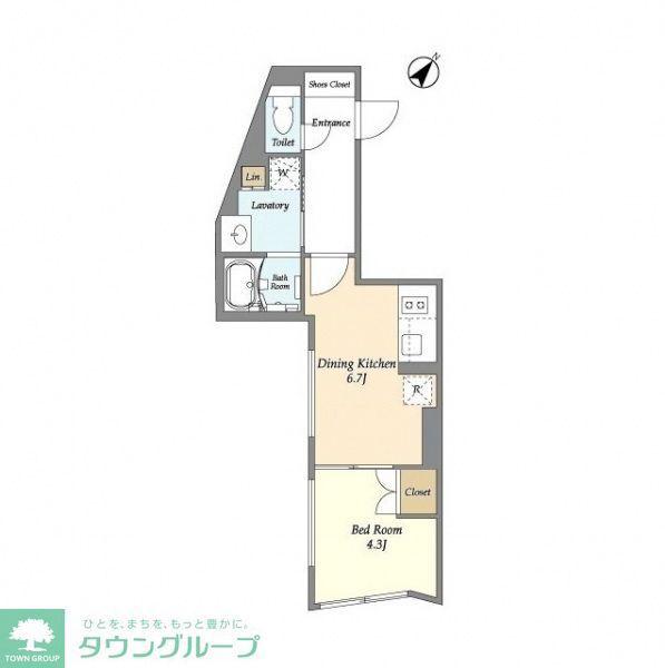 リビオメゾン都立大学(1DK/1階)の間取り写真