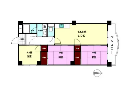 友喜マンション(3LDK/4階)の間取り写真
