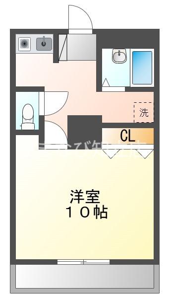 オーエムビル(1K/2階)の間取り写真