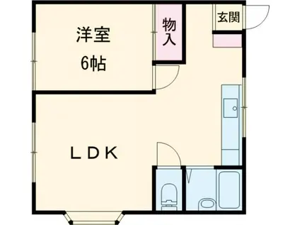 パークサイド麻里布(1LDK/1階)の間取り写真