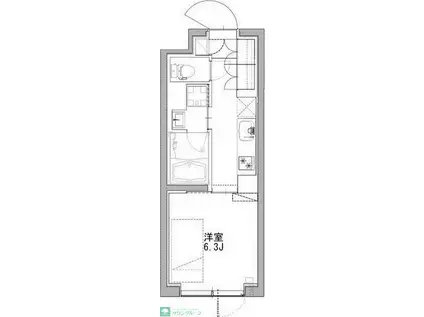 CUBE N(1K/1階)の間取り写真