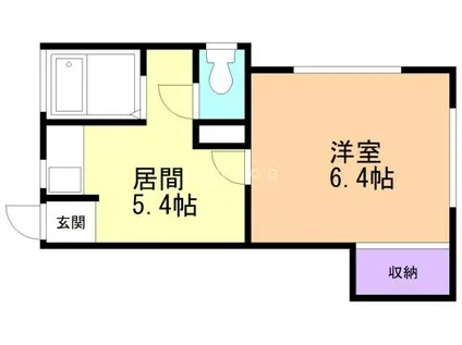 プラッツK(1DK/1階)の間取り写真